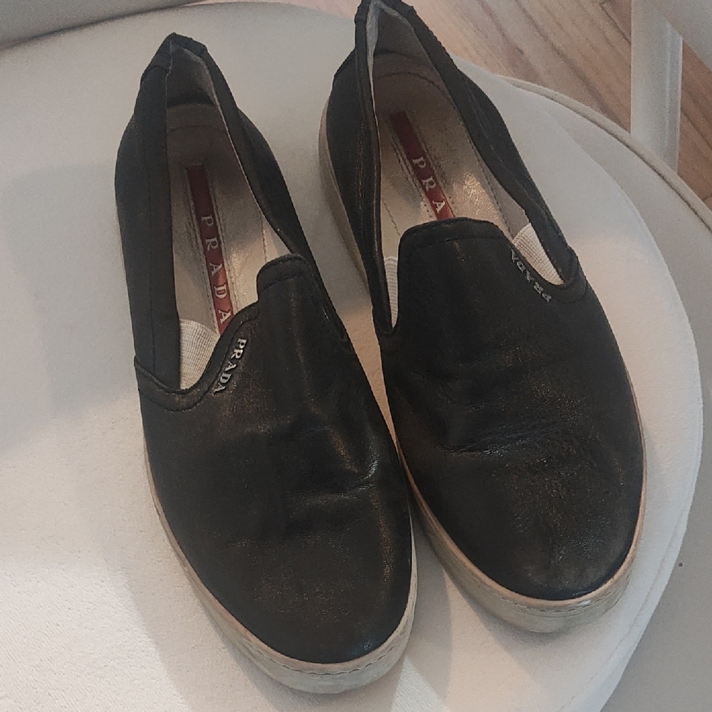 Prada Women's Black Leather Loafers